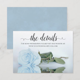 Powder Blue Roos Elegant Wedding Details Website Informatiekaartje