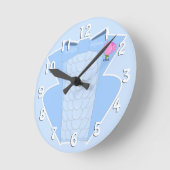 Powder Blue Ruffled Tuxedo Ronde Klok (Hoek)