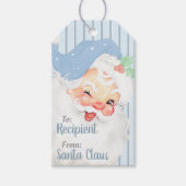 Powder Blue  Santa Wink kerstcadeaus Cadeaulabel (Voorkant)