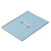 Powder Blue Simply Monogrammed Notitieboek (Linkerzijde)