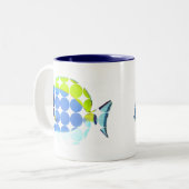 Powder Blue Tang Big Dot Foto Mok (Voorkant links)