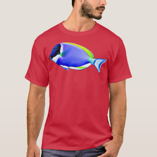 Powder Blue tang saltwater rief vis T-shirt