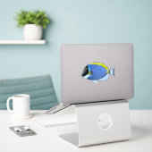 Powder Blue Tang sticker (Laptop op bureau)