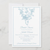 Powder Blue Toile de Jouy Bridal Shower Invitation Kaart (Voorkant)