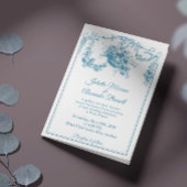 Powder Blue Toile de Jouy Paris Wedding Invitation