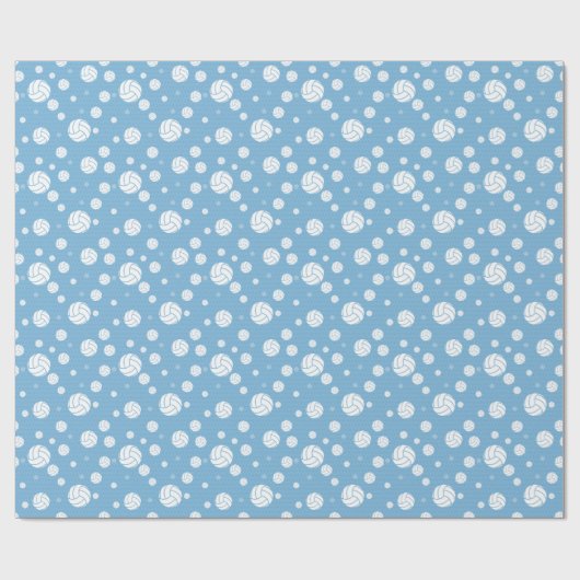 Powder Blue Volleyball Chevron Patterned Cadeaupapier (Vlak)