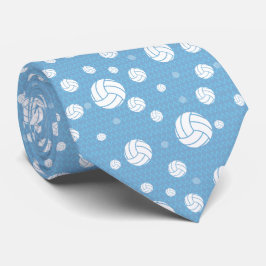 Powder Blue Volleyball Chevron Patterned Stropdas