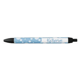 Powder Blue Volleyball Chevron Patterned Zwarte Inkt Pen