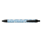 Powder Blue Volleyball Chevron Patterned Zwarte Inkt Pen (Achterkant)