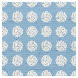 Powder Blue Volleyball Wood Floor Pattered Stof
