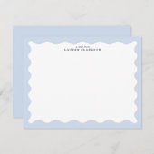 Powder Blue Wavy Frame Note Card Kaart (Voorkant / Achterkant)