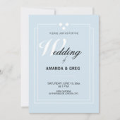 Powder Blue Wedding Invitation Kaart (Voorkant)