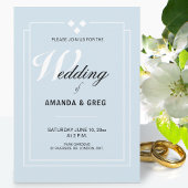 Powder Blue Wedding Invitation Kaart