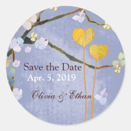 Powder Blue Wedding Save the Date Ronde Sticker