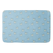 Powder Blue Whimsical Cats Patroon Badmat (Voorkant)