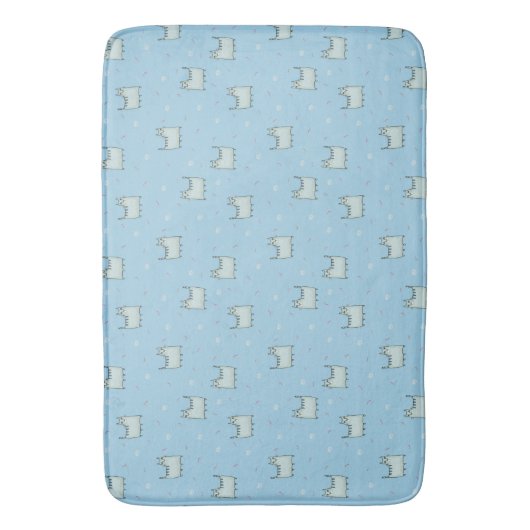 Powder Blue Whimsical Cats Patroon Badmat (Voorkant Verticaal)