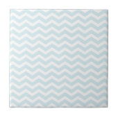 Powder Blue White Chevron Pattern Tegeltje (Voorkant)