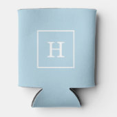 Powder Blue White Initiaal monogram Blikjeskoeler (Voorkant)