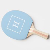 Powder Blue White Initiaal monogram Tafeltennisbatje (Zijkant)