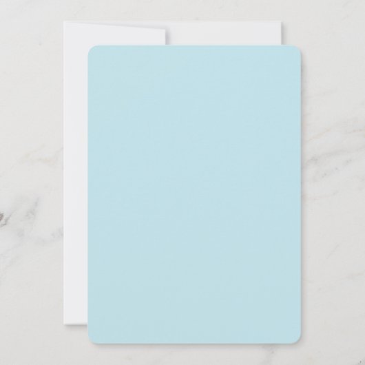 Powder Blue White Plain Simple Weddenschap Kaart (Achterkant)