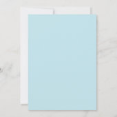 Powder Blue White Plain Simple Weddenschap Kaart (Achterkant)