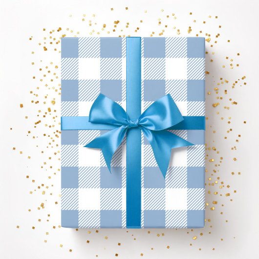 Powder Blue White Pset Patroon Cadeaupapier