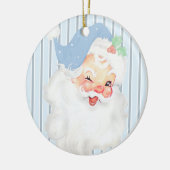 Powder Blue  Winking Santa Kerstboom Keramisch Ornament (Links)
