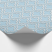 Powder Blue XL Moroccan Quatrefoil #7DS Cadeaupapier (Hoek)