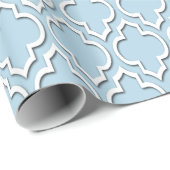 Powder Blue XL Moroccan Quatrefoil #7DS Cadeaupapier (Rol Hoek)