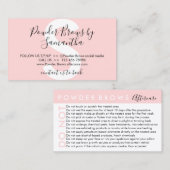 Powder Brows vermijdt adviezen na de verzorging Visitekaartje (Voorkant / Achterkant)