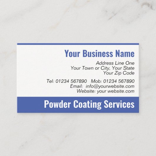 Powder Coating Services QR Code Visitekaartje (Voorkant)