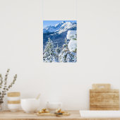 Powder Forest // Blue Snow Pet Mountain Poster (Keuken)