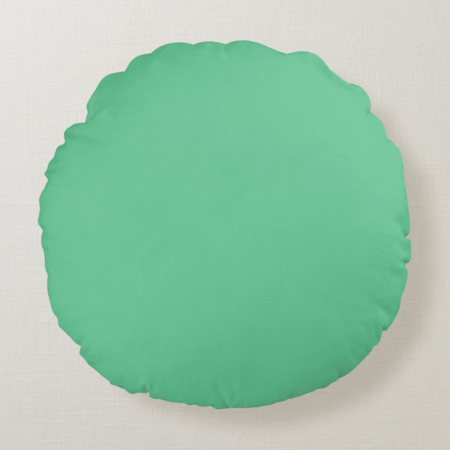 Powder grijs Groen Blauw effen vlakke kleur Aangep Rond Kussen (Voorkant)