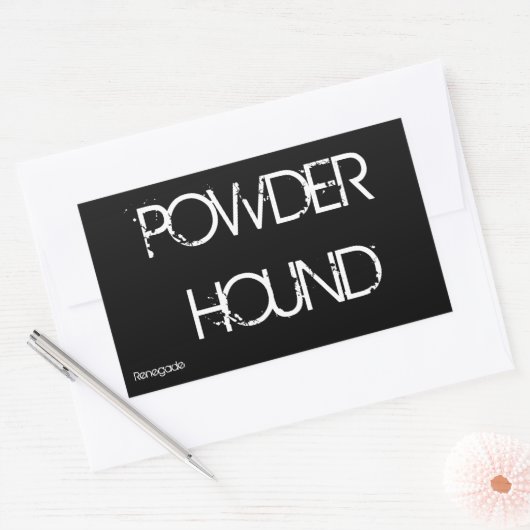 Powder Hound Rechthoekige Sticker (Envelop)