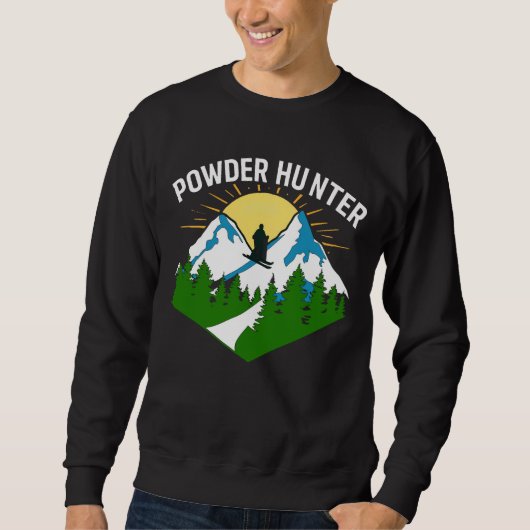 Powder Hunter Mannen T-shirt met lange mouwen (Voorkant)