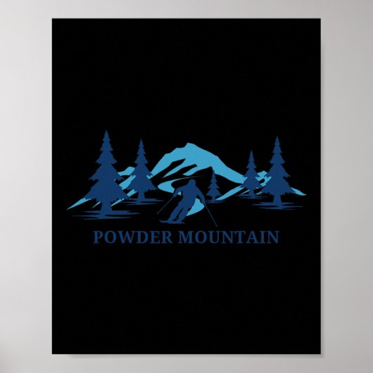 Powder Mountain Montana Ski Resort Skiër Poster (Voorkant)