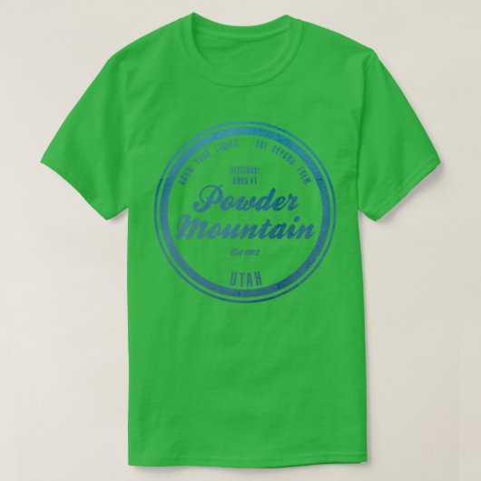 Powder Mountain Ski Resort Utah T-shirt (Design voorkant)