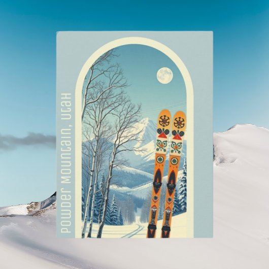 Powder Mountain Utah ski vakantie Briefkaart
