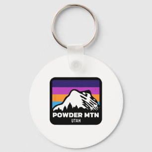 Powder Mountain Utah Skiën Snowboarding familie SK Sleutelhanger