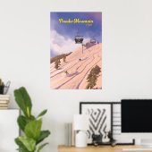 Powder Mountain Utah Skigebied Reisposter Poster (Thuiskantoor)