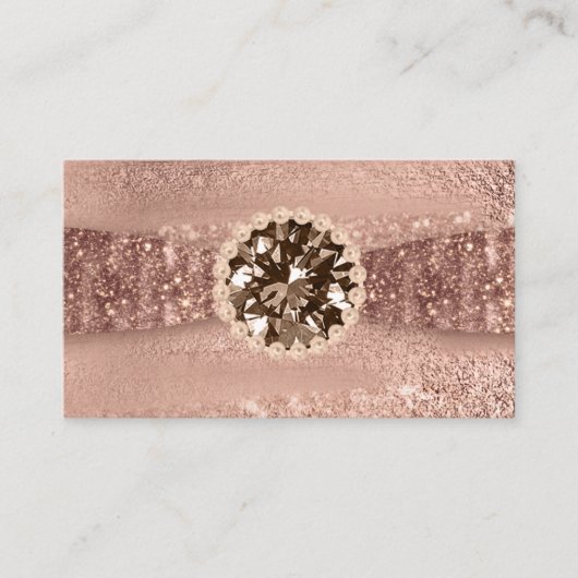 Powder my Nose Makeup Jewelry Mode Roos Gold Visitekaartje (Voorkant)