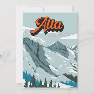 "Powder Paradise: Alta skigebied, Utah briefkaart. Feestdagenkaart