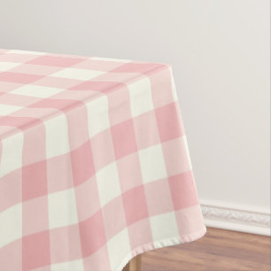 Powder Pink Gingham Patroon Tablecloth controleren Tafelkleed