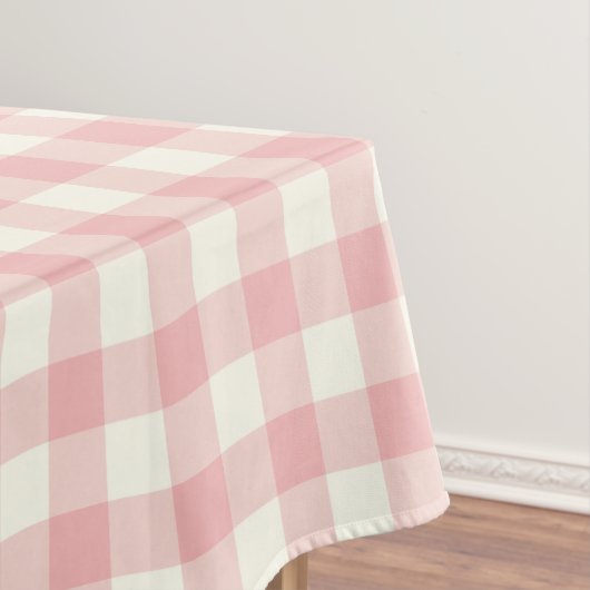 Powder Pink Gingham Patroon Tablecloth controleren Tafelkleed (Voorbeeld)