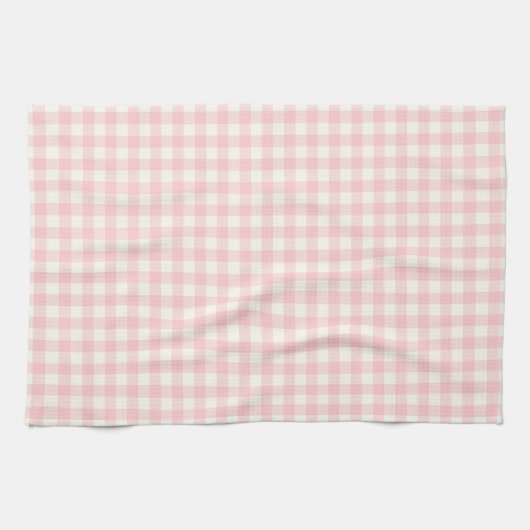 Powder Pink Gingham Pattern Kitchen Towels Theedoek (Horizontaal)
