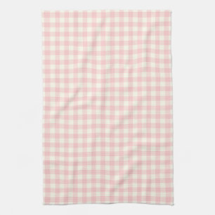 Powder Pink Gingham Pattern Kitchen Towels Theedoek