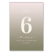 Powder Pink & Lily Green Ombre Monogrammed Wedding Kaart (Voorkant)