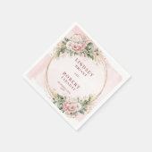 Powder Pink Wedding Floral Gold Glitter Eucalyptus Servet (Hoek)