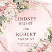 Powder Pink Wedding Floral Gold Glitter Eucalyptus Servet