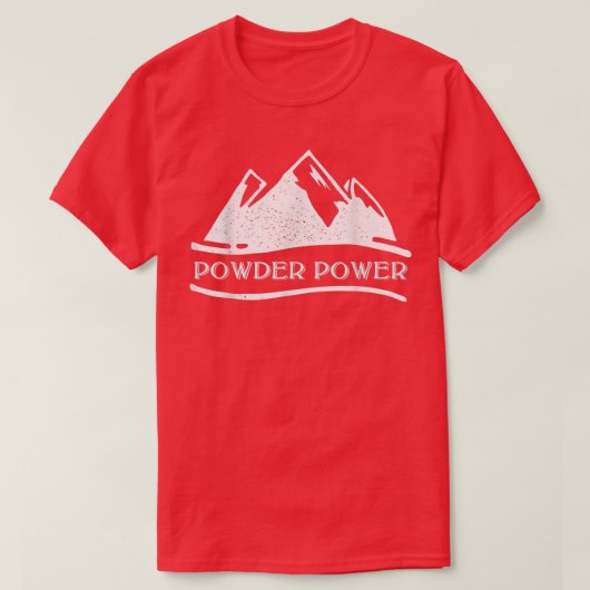 Powder Power Snowboard Skiing Mountain T-shirt (Design voorkant)